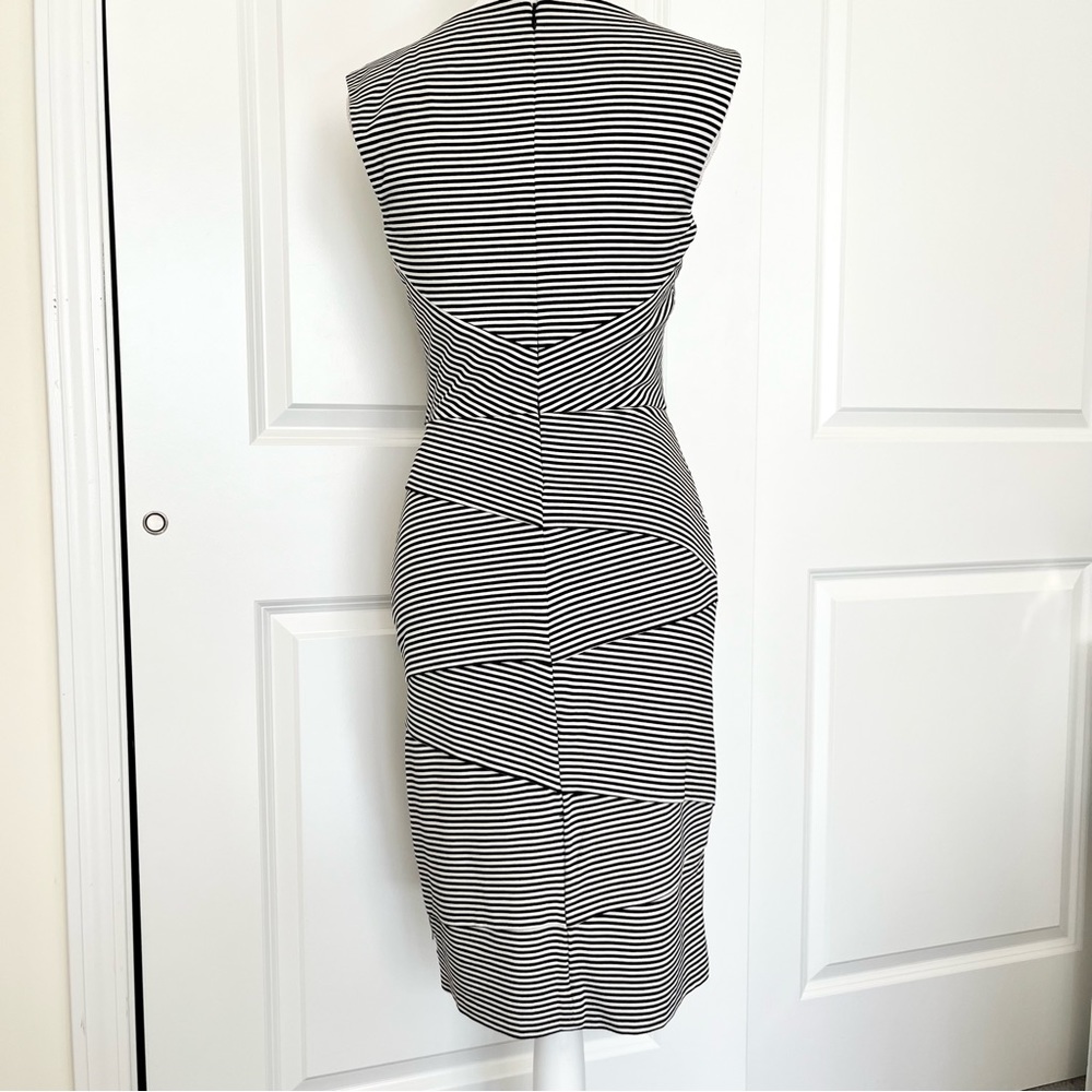 NWOT WHBM Instant Slimming Striped Sheath Dress w Built in Shapewear - Picture 7 of 9